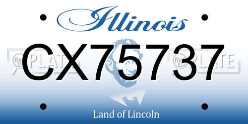CX75737 Illinois License Plate
