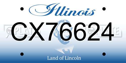 CX76624 Illinois License Plate