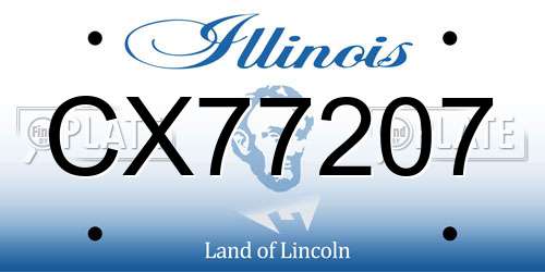 CX77207 Illinois License Plate