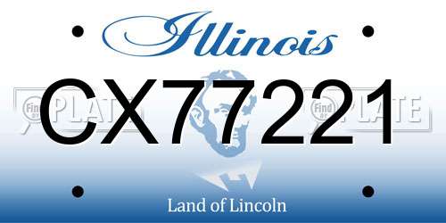 CX77221 Illinois License Plate
