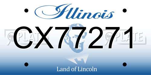 CX77271 Illinois License Plate