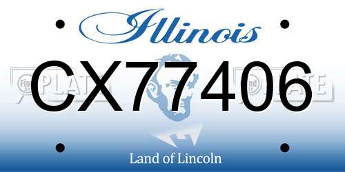 CX77406 Illinois License Plate