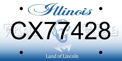 CX77428 Illinois License Plate