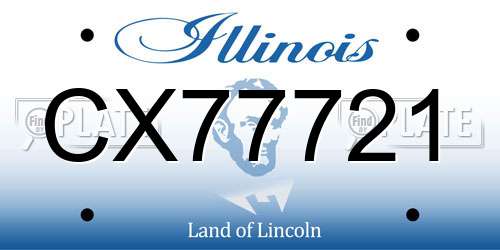 CX77721 Illinois License Plate