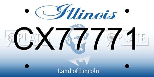 CX77771 Illinois License Plate