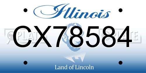 CX78584 Illinois License Plate