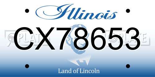 CX78653 Illinois License Plate