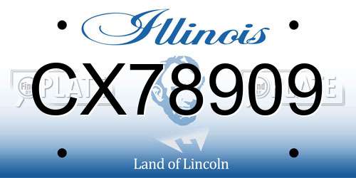 CX78909 Illinois License Plate