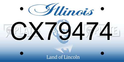 CX79474 Illinois License Plate
