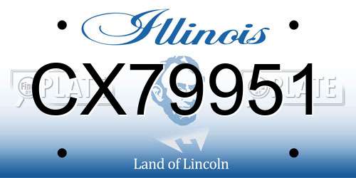 CX79951 Illinois License Plate