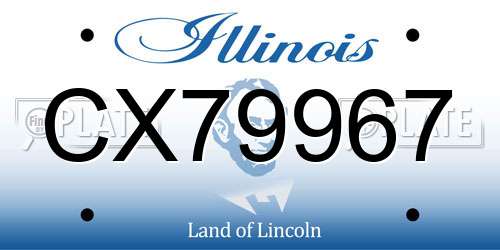 CX79967 Illinois License Plate