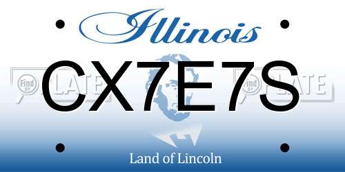 CX7E7S Illinois License Plate
