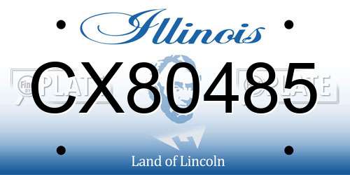 CX80485 Illinois License Plate