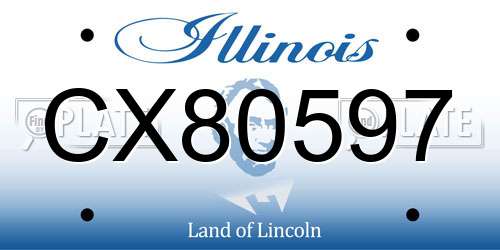CX80597 Illinois License Plate