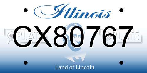 CX80767 Illinois License Plate
