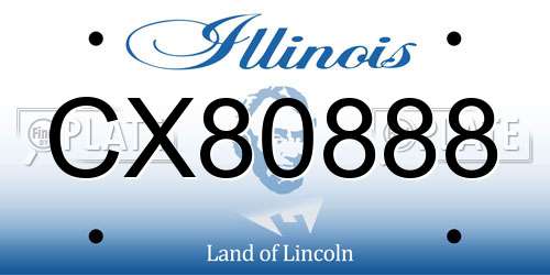 CX80888 Illinois License Plate