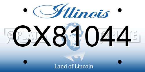 CX81044 Illinois License Plate