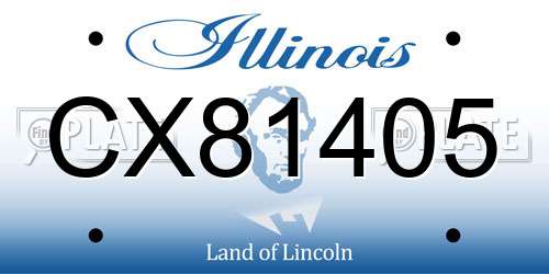 CX81405 Illinois License Plate