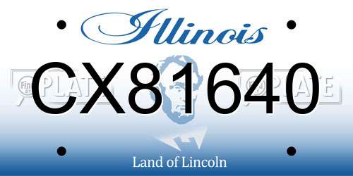 CX81640 Illinois License Plate