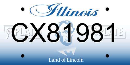 CX81981 Illinois License Plate