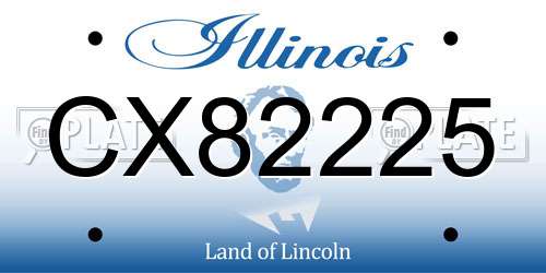 CX82225 Illinois License Plate