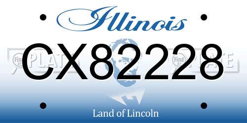 CX82228 Illinois License Plate