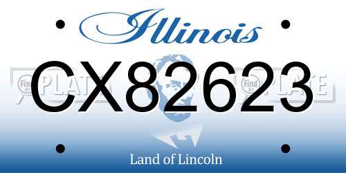 CX82623 Illinois License Plate
