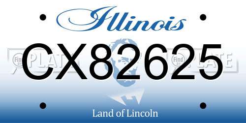 CX82625 Illinois License Plate