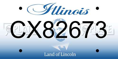 CX82673 Illinois License Plate
