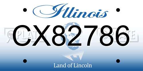 CX82786 Illinois License Plate