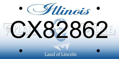 CX82862 Illinois License Plate