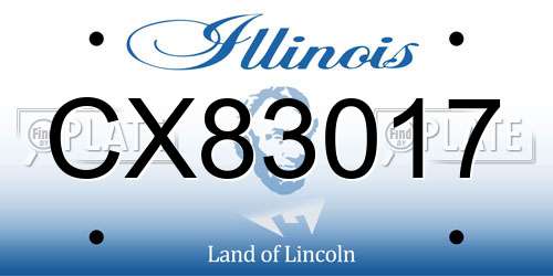 CX83017 Illinois License Plate