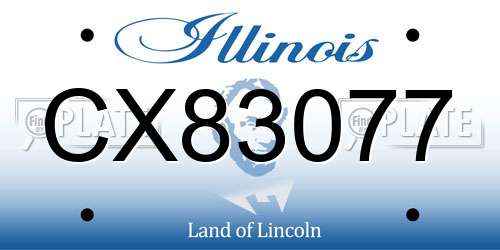 CX83077 Illinois License Plate