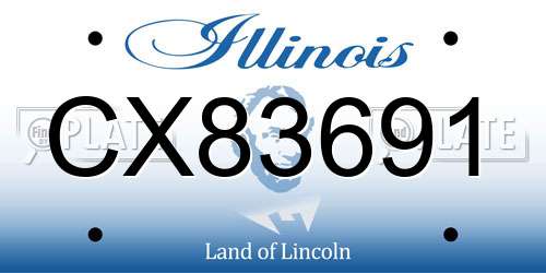 CX83691 Illinois License Plate