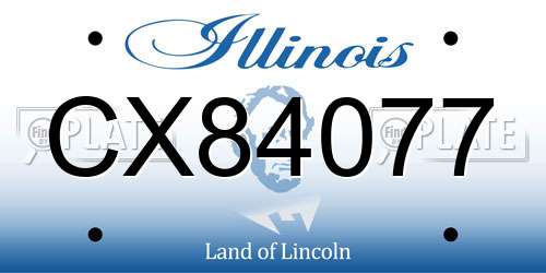 CX84077 Illinois License Plate