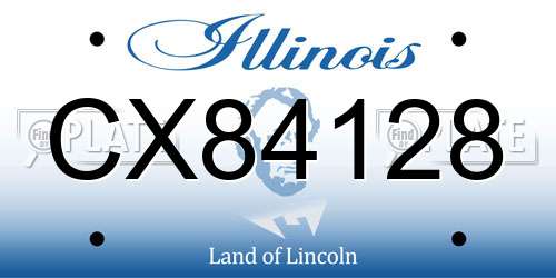 CX84128 Illinois License Plate