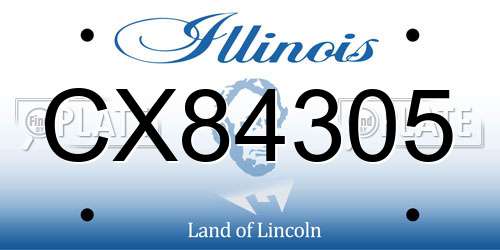 CX84305 Illinois License Plate