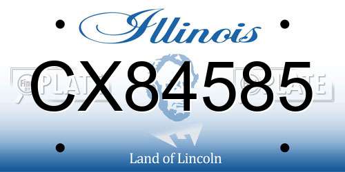 CX84585 Illinois License Plate