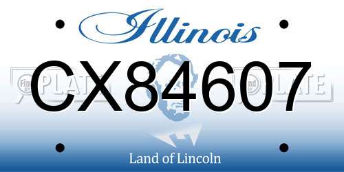 CX84607 Illinois License Plate