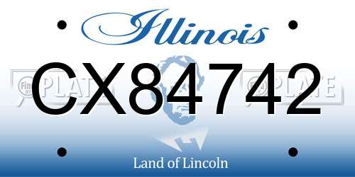 CX84742 Illinois License Plate