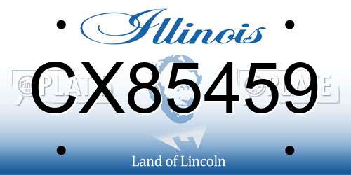 CX85459 Illinois License Plate