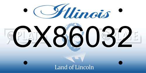 CX86032 Illinois License Plate