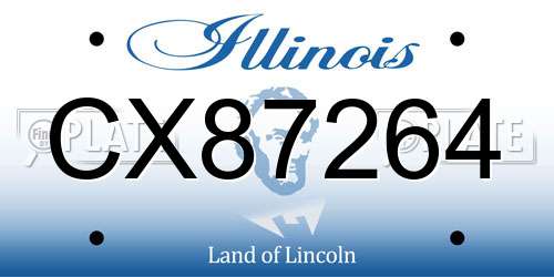 CX87264 Illinois License Plate