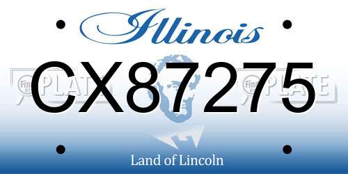 CX87275 Illinois License Plate