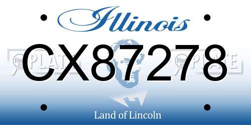 CX87278 Illinois License Plate
