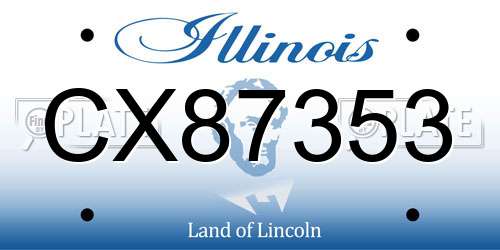 CX87353 Illinois License Plate