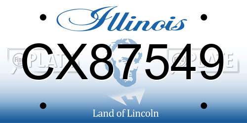 CX87549 Illinois License Plate
