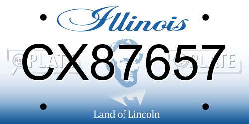 CX87657 Illinois License Plate