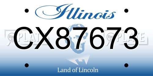CX87673 Illinois License Plate