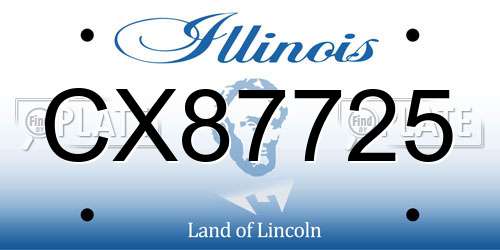 CX87725 Illinois License Plate